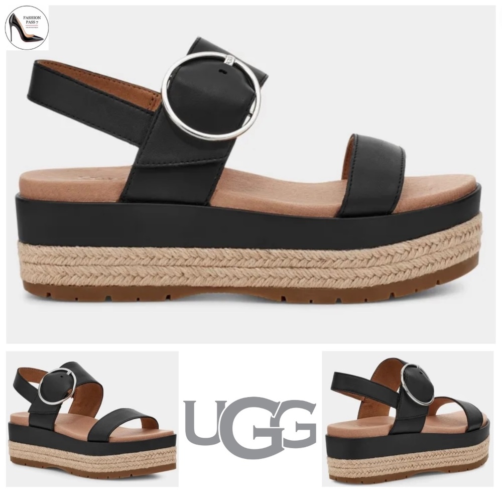 UGG Black Platform Sandals